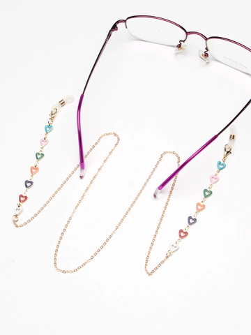 Colorful Enamel Heart Metal Glasses Chain Anti Slip Eyewear Strap Mask Holder Lanyard For Women Fashion Accessory