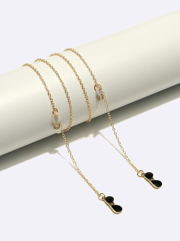 Antislip Metalen Brillenketting Met Emaille Zonnebril Hanger Gouden Mode Brilkoord Voor Dames Heren