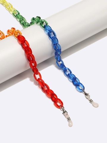 Catena Per Occhiali Acrilico Antiscivolo Colorata Grossa Cordino Per Mascherina Con Passante In Silicone E Chiusura In Metallo