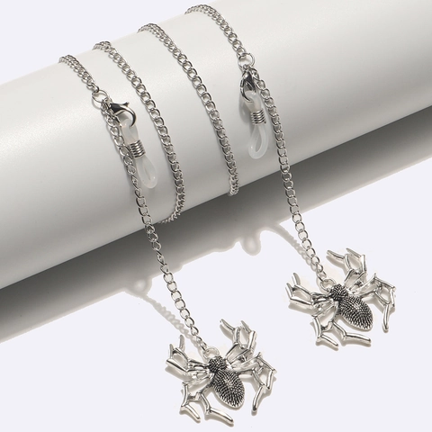 Spin Brillenketting Zilver Metaal Punk Zonnebrilkoord Antislip Brilkoord Retro Decoratief Accessoire