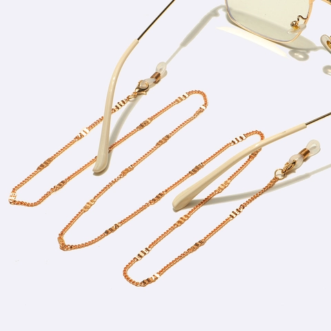 Cadena De Gafas De Moda Aleación Chapada En Oro Bloques Geométricos Cordón Antideslizante Gafas De Sol Lazos Ajustables