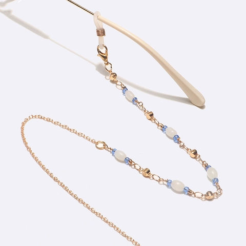 Beaded Glasses Chain Gold Metal With Crystal Beads Non-Slip Eyeglass Holder Strap Anti-Lost Sunglass Cord Travel Accessory