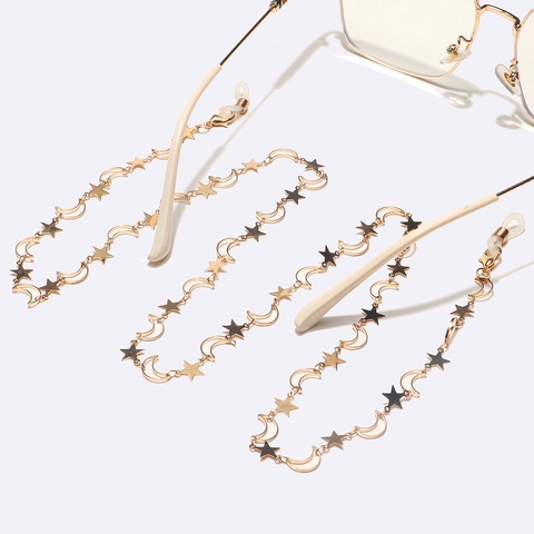 Glasses Chain Metal Alloy Star Moon Design Anti Slip Eyewear Strap Holder Decorative Fashion Sunglasses Lanyard