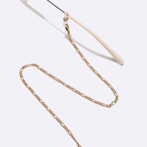Gold Metal Figaro Chain Glasses Strap Anti-slip Adjustable Silicone Connector Eyewear Lanyard For Women Fashion Sunglasses