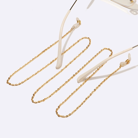 Cadena De Metal Para Gafas Cordón Antideslizante Correa Fina Color Dorado Con Extremos De Silicona Para Gafas De Sol