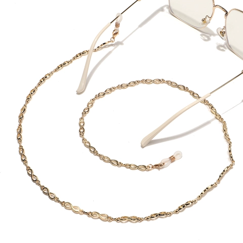 Gouden Oneindigheidssymbool Metalen Brillenkoord Antislip Verstelbare Brillenriem Decoratief Zonnebrilkoord