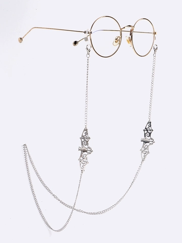 Metal Glasses Chain Bat Pendants Anti-Slip Eyewear Strap Holder Gothic Silver Halloween Accessory