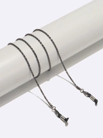 Cadena Antideslizante Para Gafas De Metal Gris Plomo Trenzada Eslabón Hueco Cordón Para Gafas De Sol Y Mascarillas