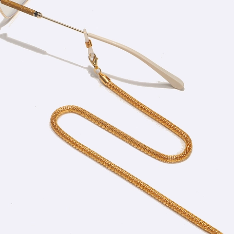 Metal Glasses Chain Non-slip Eyeglass Strap Cord Mask Holder Thick Braided Link Neck Strap Gold Tone For Women Men