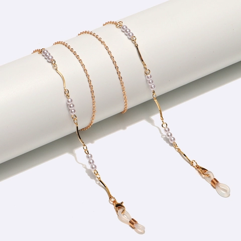 Catena Per Occhiali Elegante Con Künstliche Perle Sintetiche Cordino Antiscivolo In Lega Metallica Porta Maschera Per Donne Ragazze