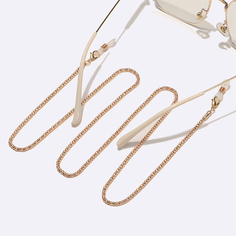 Metal Glasses Chain Anti Slip Eyeglass Strap Sunglasses Holder Lanyard With Silicone Loops Fashion Neck Cord