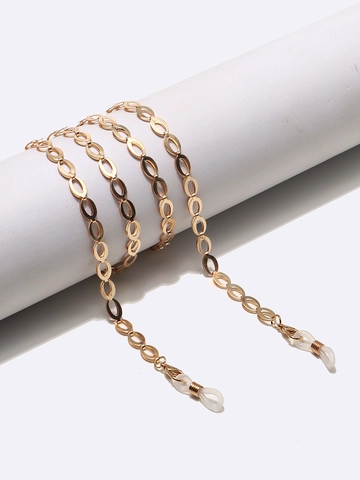Metal Glasses Chain Golden Oval Hollow Links Non-Slip Adjustable Eyewear Strap For Sunglasses And Reading Glasses