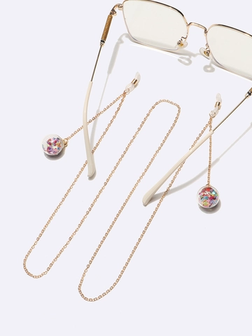 Brillenkoord Goud Legering Metaal Met Transparante Ster Bal Hanger Antislip Brilketting