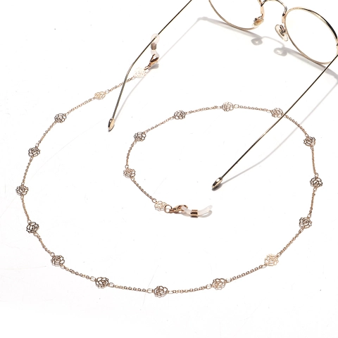 Brillenkoord Holle Roos Bloem Metaal Antislip Brillenband Goud Elegant Voor Dames