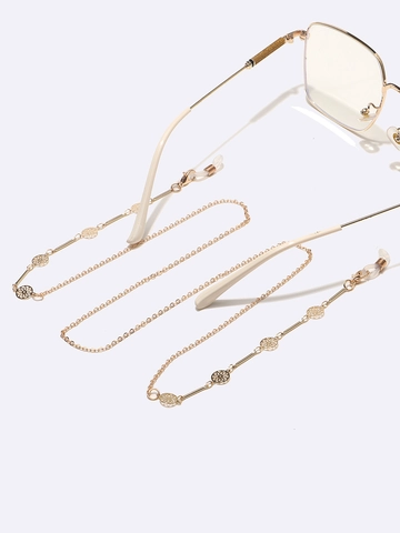 Brillenketting Legering Goudkleurig Holle Ronde Bloem Antislip Brillenband Houder Voor Zonnebrillen Leesbrillen Elegant Vintage