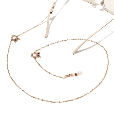 Glasses Chain Metal Rhinestone Owl Pendant Non-slip Eyewear Strap Decorative Face Mask Lanyard For Women Trendy