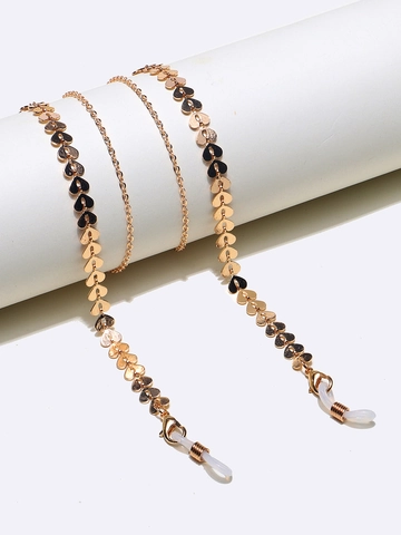 Gouden Brillenketting Koper Metaal Hart Ster Maan Hangers Antislip Brillenkoord Dames Maskerhouder Lanyard