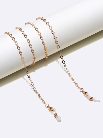 Glasses Chain Strap Lanyard Metal Copper Gold Thin Link With Silicone Loop For Eyewear Sunglasses Reading Glasses Anti-Slip