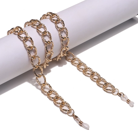 Catena Per Occhiali Oro Alluminio Maglia Grossa Antiscivolo Cordino Per Occhiali Supporto Moda Per Donne Uomini