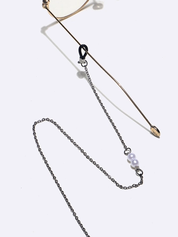 Eyewear Chain Faux Artificial Pearl Decorative Glasses Strap Anti Slip Metal Holder Retro Fashion Sunglasses Lanyard