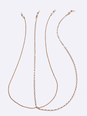 Copper Metal Glasses Chains Non-Slip Eyeglass Lanyards With Silicone Loops Adjustable Eyewear Neck Cord Strap Accessory