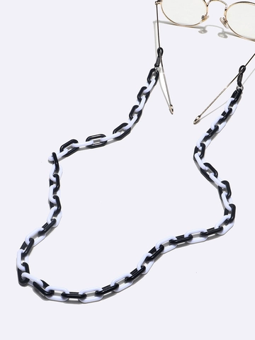 Acrylic Glasses Chain Contrast Black And White Large Link Resin Eyeglass Strap Anti-Drop Non-Slip Holder For Women