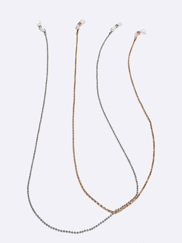 Elegant Copper Beaded And Snake Chain Eyeglasses Chains For Women Non-slip Glasses Strap With Adjustable Silicone Tips