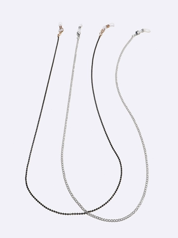 Anti-Slip Eyewear Chains Copper Metal Beaded Neck Strap For Sunglasses Fashion Adjustable Silicone Loops Elegant Decorative Accessory