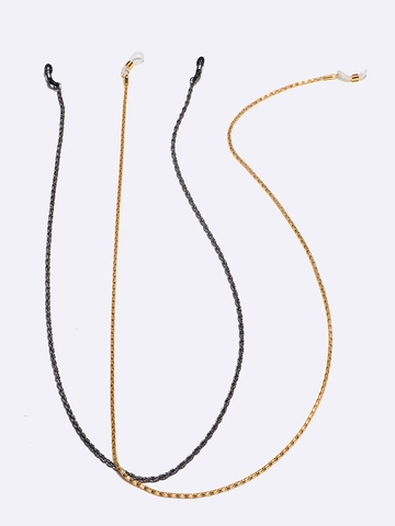 Copper Metal Glasses Chains Gold And Black Eyewear Straps With Adjustable Non Slip Silicone Loops For Women Men