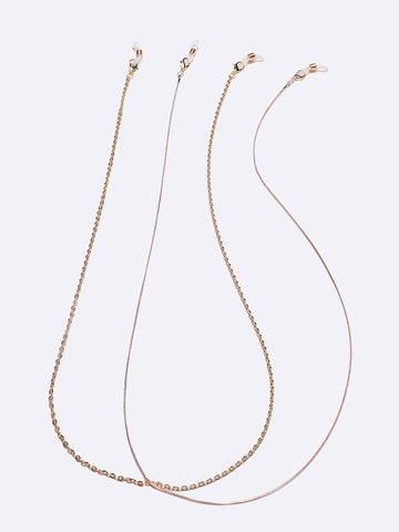 Copper Metal Glasses Chain Non Slip Eyewear Retainer Neck Cord Strap With Silicone Loops Elegant Jewelry For Women Men