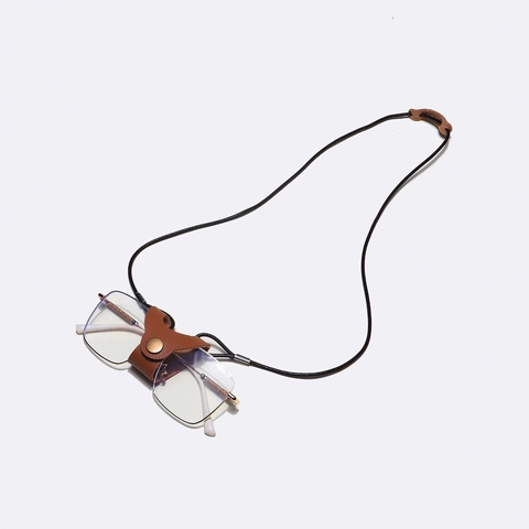 Portable Faux Leather Sunglasses Neck Strap Holder With Metal Button Adjustable Cord Eyewear Hanging Lanyard Retro
