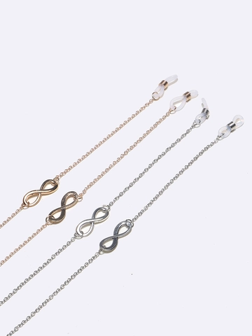 Oneindigheid Brillenketting Koper Metaal Anti Slip Brillenkoord Houder Siliconen Lus Nek Koord Mode Accessoire
