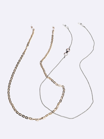 Cadena De Cobre Para Gafas Cordón Para Mujer Eslabones Rectangulares Cuentas Extremos Silicona Antideslizante