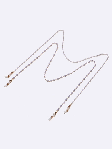 Catena Per Occhiali In Künstliche Perle Sintetiche Viola Pallido Cordino Mascherina Rame Antiscivolo Passanti Silicone Supporto Elegante