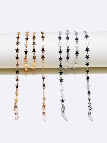 Cadena Para Gafas Colgantes Estrella Cobre Metal Soporte Antideslizante Cordón Mascarilla Accesorios Moda