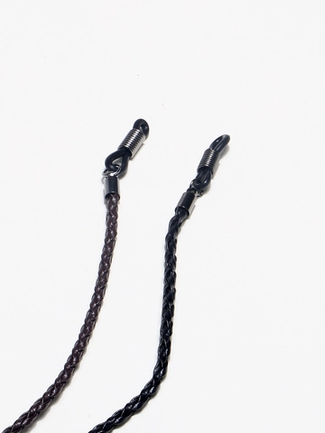 Braided PU Leather Eyeglasses Chain Non-Slip Sunglasses Strap Neck Cord For Men Women Adjustable Silicone Ends Twist