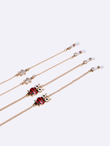 Vergoldete Brillenkette Aus Kupfer Für Damen Eule Und Schildkröte Emaille Strass Brillenschnur Rutschfeste Brillenfassung
