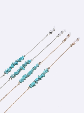 Glasses Chain Copper Metal Turquoise Stone Non Slip Eyewear Retainer Strap Holder Fashion Decorative Accessories