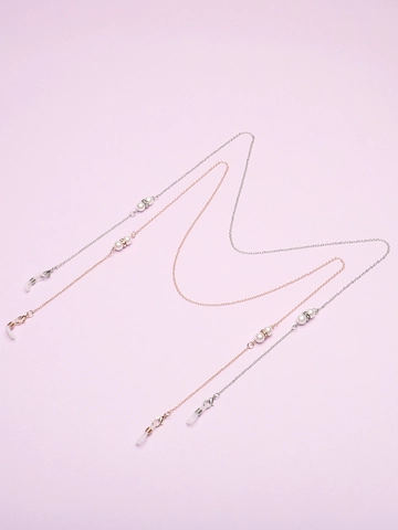 Elegante Catenella Per Occhiali In Rame Con Künstliche Perle Finte E Strass Cordino Per Occhiali Perla Artificialto Per Donne