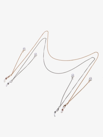 Catena Per Occhiali Elegante In Rame Con Künstliche Perle Artificiali Passanti In Silicone Antiscivolo Cordino Per Occhiali Da Donna
