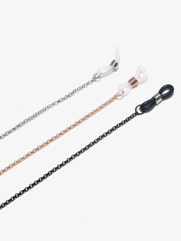 Cadena Para Gafas De Cobre Metal Cordón Antideslizante Con Lazos De Silicona Ajustables Para Gafas De Sol Y Lectura
