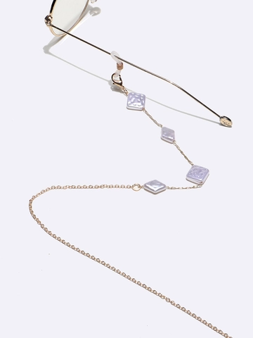 Fashion Glasses Chain Strap Gold Metal Cord With Rhombus Artificial Pearl Beads Non-slip Eyewear Neck Holder For Women
