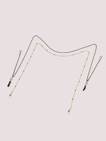 Catene Per Occhiali Rame Metallo Catena A Serpente Con Künstliche Perle Sintetiche E Catena Di Perline Anelli Silicone Antiscivolo