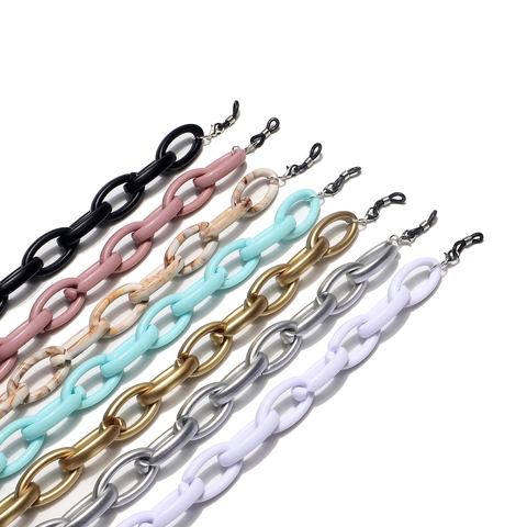 Acrylic Thick Link Glasses Chain Anti-slip Sunglasses Strap Holder With Silicone Ends Modern Fashion Eyewear Neck Cord