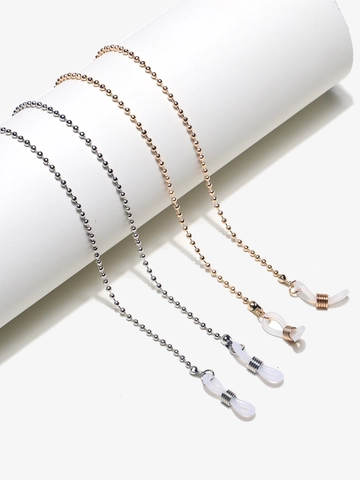 Kralen Brillenketting Antislip Brillenkoord Houder Met Koperen Kralen En Siliconen Verstelbare Lussen