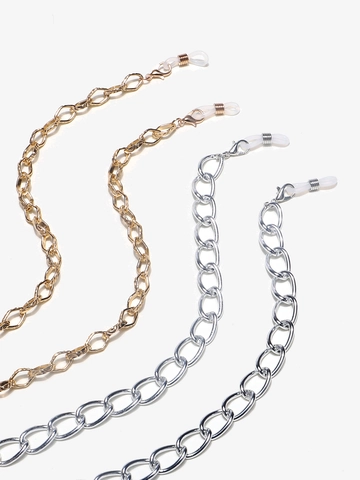Cadena para Gafas de Cobre Gruesa Tono Oro Plata Eslabón Metálico Correa Antideslizante Soporte para Mascarilla Mujer Hombre Joyería