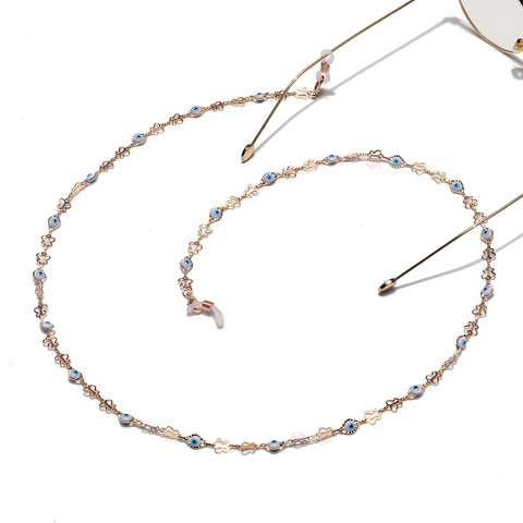 Evil Eye Und Schmetterling Brillenkette Goldlegierung Rutschfeste Brillenkordel Für Damen Maskenkette Dekorativ