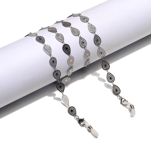 Brillenkoord Roestvrij Staal Holle Druppel Antislip Brilriem Lanyard Voor Zonnebril Leesbril Masker Elegant