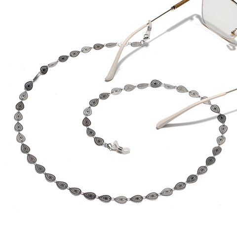 Brillenkoord Roestvrij Staal Holle Druppel Antislip Brilriem Lanyard Voor Zonnebril Leesbril Masker Elegant