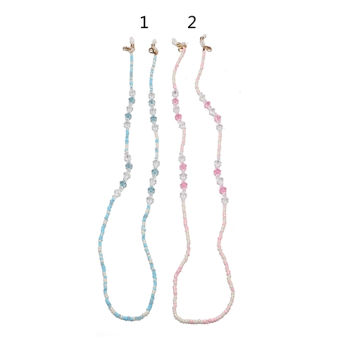 Handmade Seed Beads Glasses Chain Anti Slip Eyewear Strap Colorful Crystal Bead Mask Holder Cord Fashion Accessory